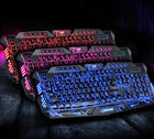 Tricolor backlight wired gaming keyboard