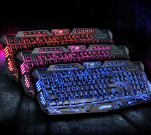 Tricolor backlight wired gaming keyboard