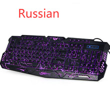 Tricolor backlight wired gaming keyboard